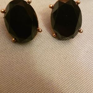 Black Stone Golden Earrings